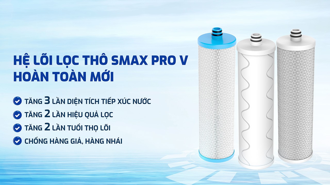 Hệ lõi lọc thô Smax Pro V hoàn toàn mới